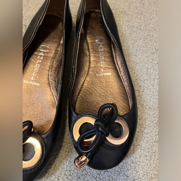 Jeffrey Campbell Bow Ballet Flat Shoes Leather Slip On Ribbon Gold 2 Ring Kawaii - Picture 3 of 11